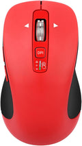 CITLLA Wireless Bluetooth Mouse (USB + BT1 + BT2), Full Size, 4-Way Scrolling, Multi-Device Silent Mouse for Computer, Laptop, iPad, MacBook (Red)