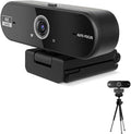 Hprosper 4K Webcam with Microphone for PC, Wide Angle Computer Camera USB Streaming Webcam, Plug & Play External for Laptop Desktop Mac, Streaming Gaming Video Calls with Tripod & Privacy Cover