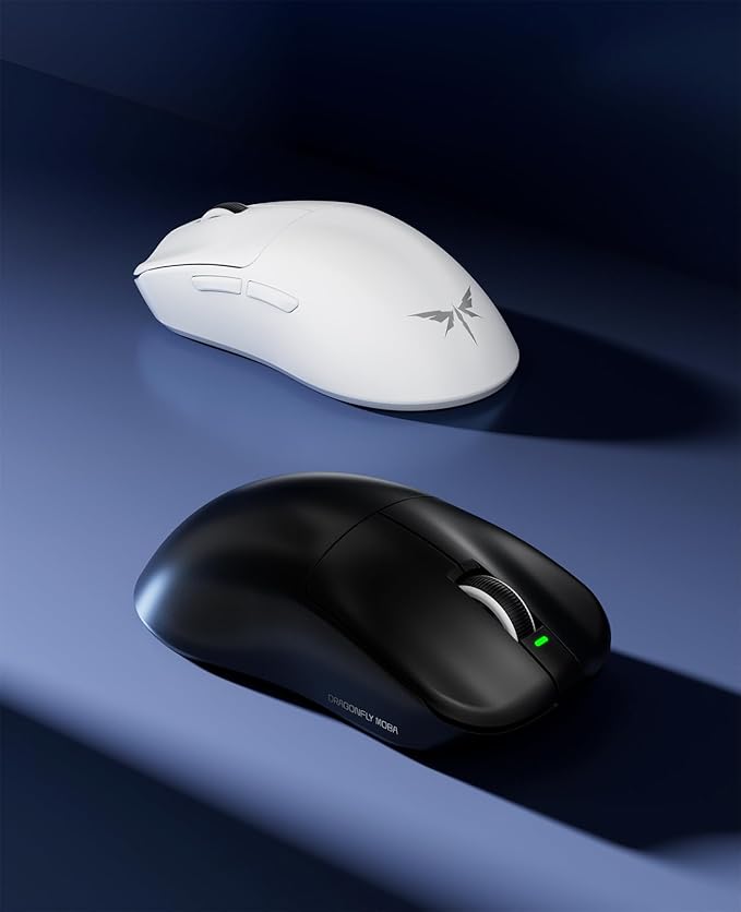 VGN Dragonfly F1 MOBA Wireless Gaming Mouse, 55g Ultralight, PAW3395 26K DPI Optical Sensor, Optimized Tactile Click Feel, Anti-Slip Silver Coating Grip, 4000Hz Polling Supported, Esports Mouse, Black