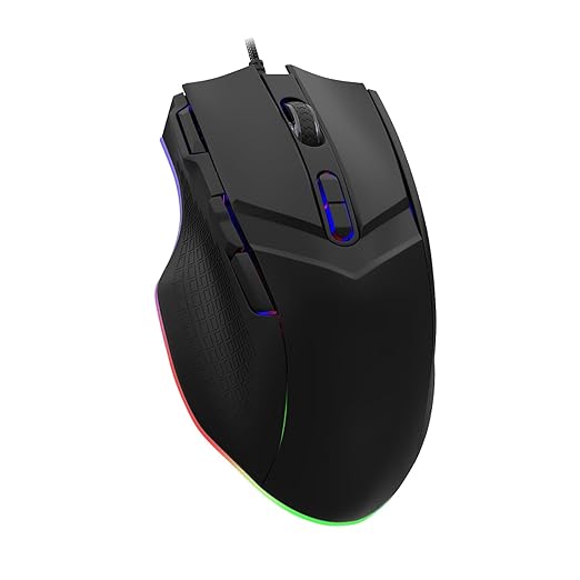 LEWENTECH Gaming Mouse 6 Adjustable DPI Up to 7200 Wired PC Gaming Mouse 8 Programmable Buttons 13 Adjustable RGB LED Modes 1.5 M Drag-Free Paracord Ergonomic Mouse Windows/PC/Mac/Laptop (Black)