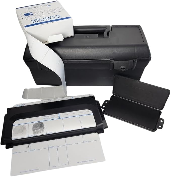 Portable Fingerprint Field Kit, Includes Cardholder, XL Ink Pad, and 500 Correction Tabs