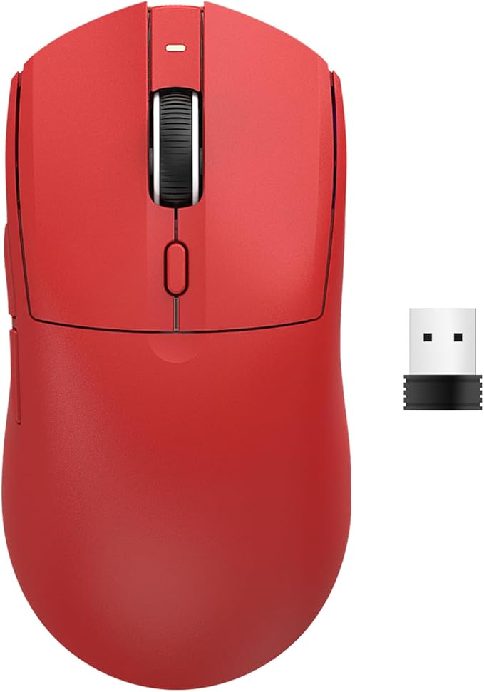 AJ139PRO Dual-Mode 2.4G/Wired Gaming Mouse, 59g Lightweight Design, PAW3395 Sensor, 26K DPI, 300mAh Battery with 40-Hour Battery Life for Windows, Mac Gamer.