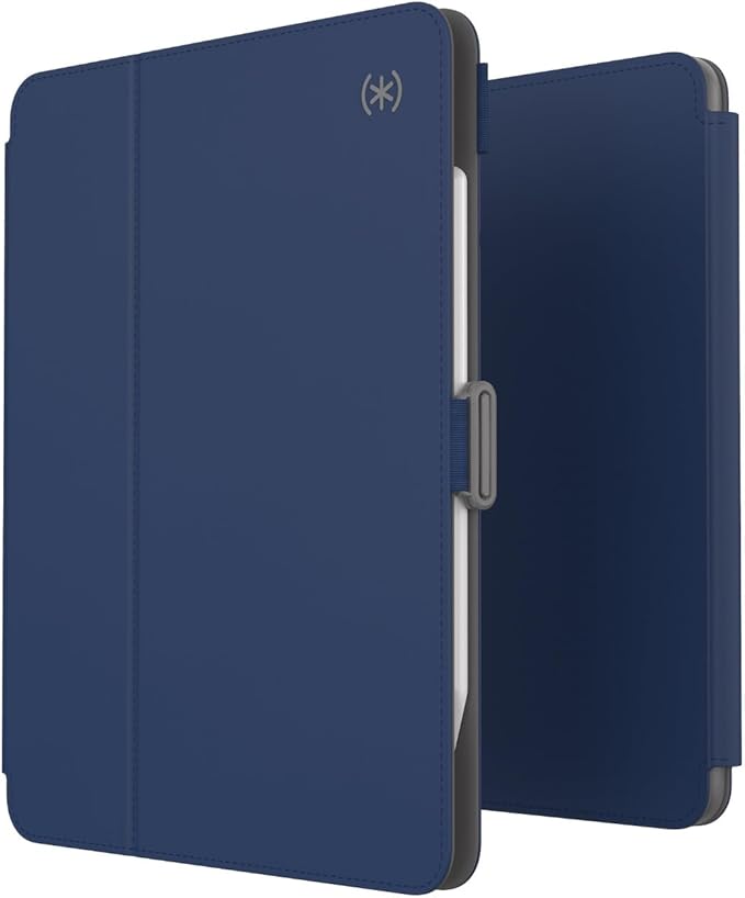 Speck Case for iPad Pro 4th Generation 11 Inch - Drop & Camera Protection, Slim Multi Range Stand, Apple Pencil Holder - Arcadia Navy/Moody Grey