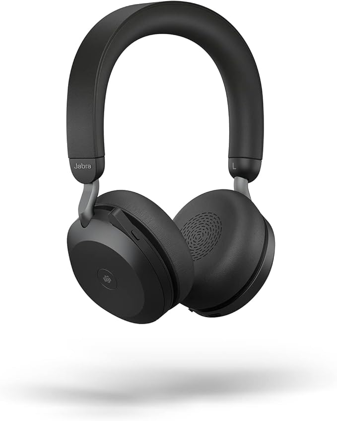 Jabra Evolve2 75 PC Wireless Headset with 8-Microphone Technology - Dual Foam Stereo Headphones with Advanced Active Noise Cancelling, USB-A Bluetooth Adapter and MS Teams-Compatibility - Black