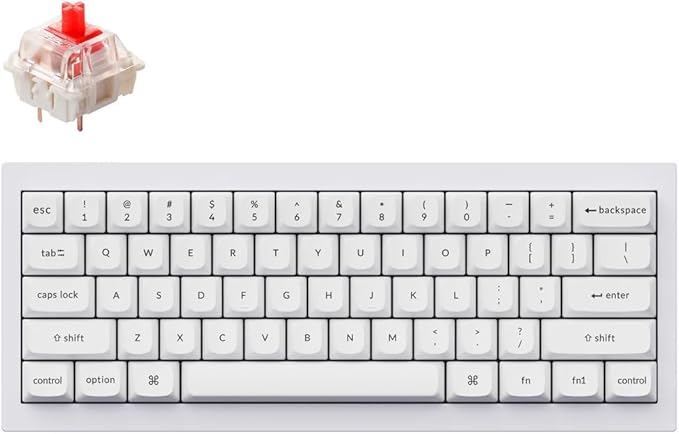 Keychron Q4 Wired Custom Mechanical Keyboard, QMK/VIA Programmable Macro, Full Aluminum, Hot-Swappable Gateron G Pro Red Switch, 60% Layout Double Gasket Compatible with Mac and Windows - White