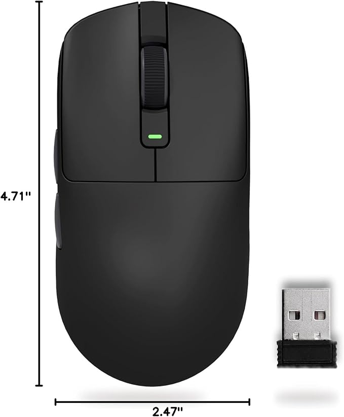 RK ROYAL KLUDGE RK M30 Wireless Gaming Mouse, 24000 DPI, 43g Ultra-Lightweight, PAW3311 Sensor, 2.4G/Bluetooth/USB-C Rechargeable Wireless Mouse with 5 Programmable Buttons for PC/Mac, Black Grey
