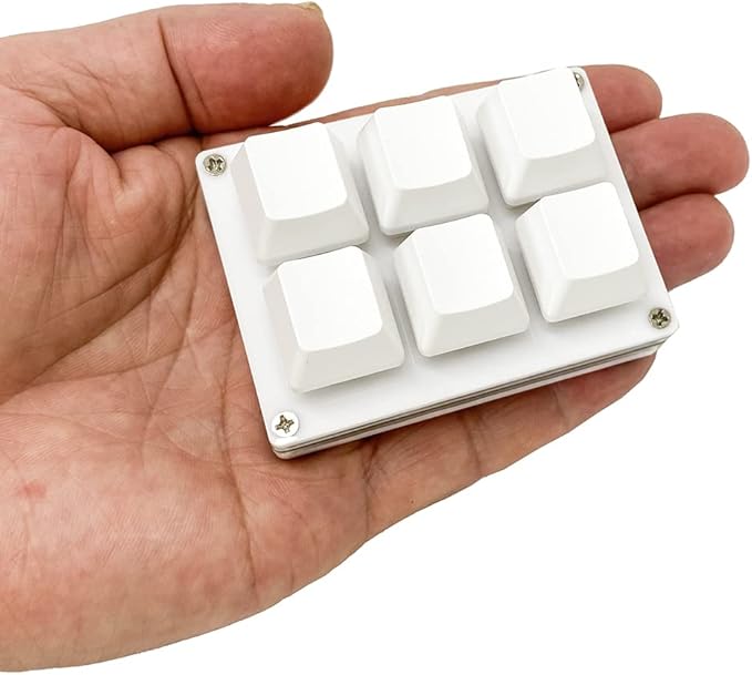 Mini 6-Key Macro Mechanical Keypad RGB Gaming Keyboard Portable One-Handed Fully Programmable Keyboard for Windows Mac OSU HID Standard Keyboard, Red Switches, RGB Backlight, Hot Swap, USB-Micro Cable