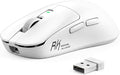 RK ROYAL KLUDGE RK MO3 Wireless Gaming Mouse, 48g Lightweight Computer Mouse, Bluetooth/2.4G/Wired Rechargeable PC Game Mice with Programmable Buttons and Silent Clicks, 6000 DPI for Laptop/Mac, White