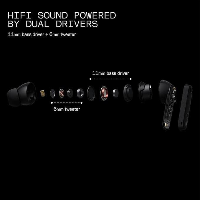 CMF Buds Pro 2 Wireless Earbuds with Smart Dial, 50dB Hybrid Noise Cancelling Earbuds Wireless Bluetooth 5.3, 11mm Bass with LDAC, 6 Hi-Res Audio Mics, 43H Playtime, Fast Charging Case, Blue