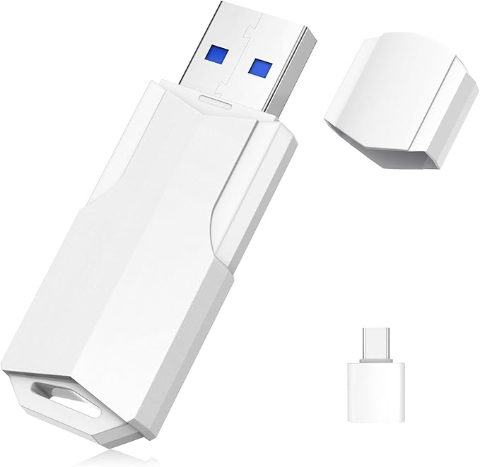 64GB Flash Drive USB 3.0 Thumb Drive with USB C Adapter and Lanyard,Memory Stick for Data Storage