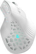 SOLAKAKA E9 Vertical MMO Gaming Mouse,24800 DPI,Tri-Mode Ergonomic Wireless Mouse with 10 Side Buttons,RGB Mouse for PC/Mac - White