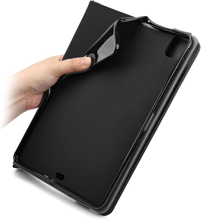 Handbag Case for iPad Pro 11-inch M5 M4 (2025/2024) - Techcircle Folio Stand iPad Crossbody Wallet Case with Pencil Holder, Hand Strap+Shoulder Strap Protective Cover, Black
