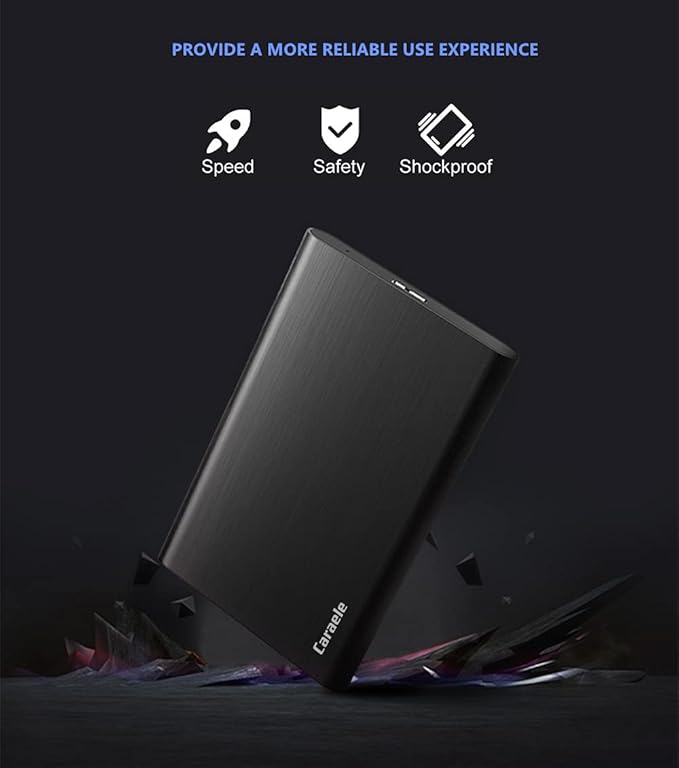500GB Ultra Slim Portable External Hard Drive USB3.0 HDD Storage Compatible for PC, Desktop, Laptop, MacBook, Chromebook, Xbox One, Xbox 360, PS4 (Black)