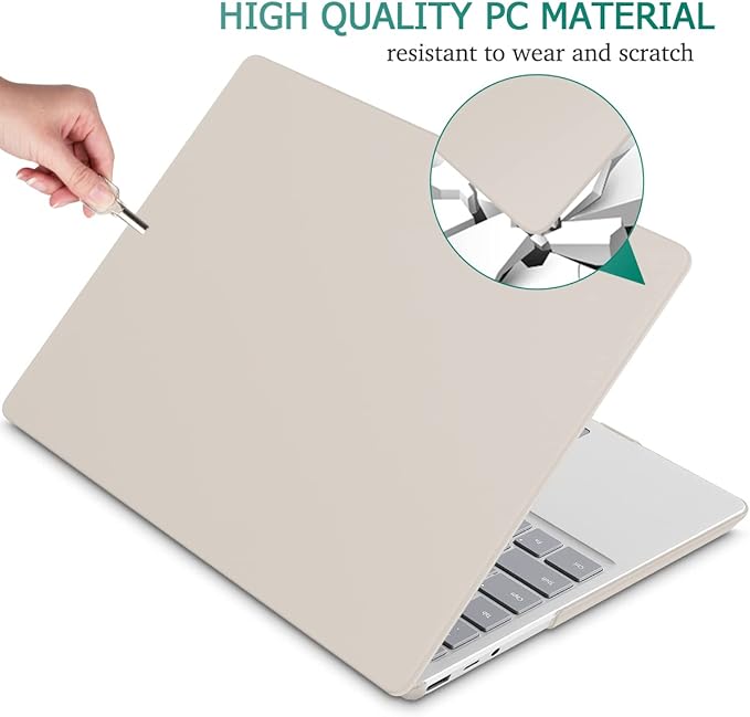 May Chen Compatible with Microsoft Surface Laptop Go 3 Go 2 Go 1 12.4 Inch Model 1943 2013 (2023 2022 2020 Release), Plastic Hard Shell Case with Screen Protector + Keyboard Cover + Dust Plug, Stone