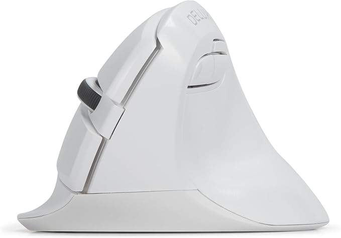 DELUX Wireless Ergonomic Mouse, Vertical Mouse for Small Hand, Silent Click Ergonomic Mouse, Up to 4000 DPI, 6 Buttons, BT 5.0/2.4G Dual Mode, for Carpal Tunnel, for Laptop/PC (M618MINI DB-White)