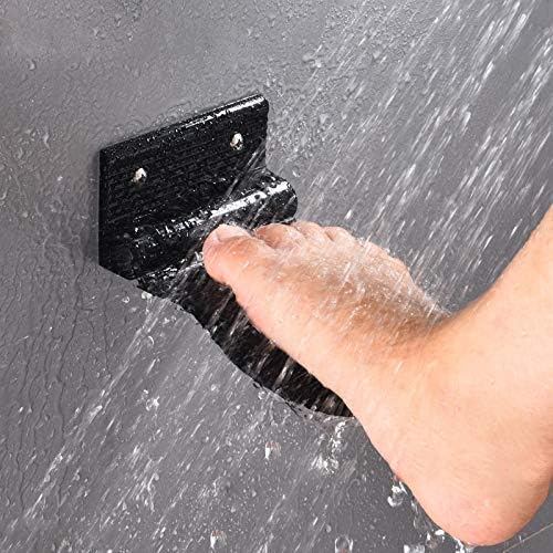 Shower Foot Rest,Heavy Duty Aluminum Alloy Non-Slip Foldable Grip Shower Foot Rest Shaving Bathroom Shower Foot Step for Woman Men Shower Equipment (Black)
