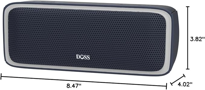 DOSS SoundBox Pro Bluetooth Speaker, 20W Stereo Sound, Active Extra Bass, 20H Playtime, Multi-Colors Lights, Wireless Stereo Pairing, IPX6 Waterproof for Garden, Hiking, Camping, Beach, Party-Blue