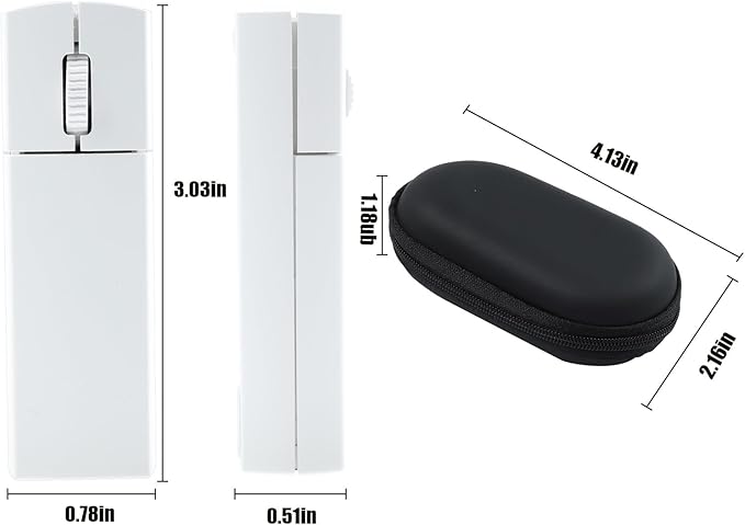elec Space Wireless Mini Finger Mouse - Silent Dual-Mode Bluetooth & 2.4GHz, Ergonomic Portable PC Mice with Case, Compatible with MacBook and Chromebook