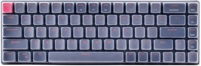 Silicone Keyboard Skin Compatible for Razer BlackWidow V3 Mini HyperSpeed 65% Wireless Mechanical Gaming Keyboard & RK Royal KLUDGE RK68 Wireless Hot Swappable 65% Mechanical Keyboard (Clear)