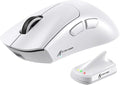 MAMBASNAKE ATTACKSHARK V8 Wireless Ultralight Gaming Mouse with 8K Polling,42000 DPI,Nordic 54L15 MCU Chip,PixArt 3950 Max Sensor-Wired/BT/2.4Ghz,400Hrs Long Battery,Programmable for PC Mac FPS(White)