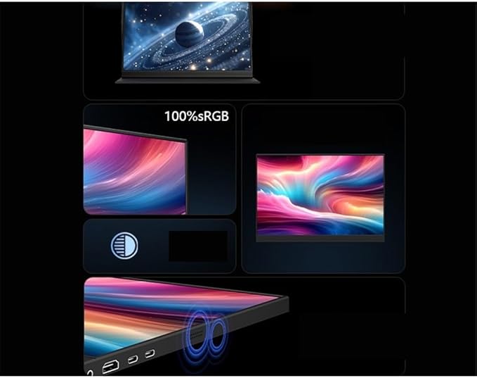 Portable Laptop Monitor 16-inch 4K HD IPS External Screen 100% SRGB 400nit Brightness Second Portable Gaming Display