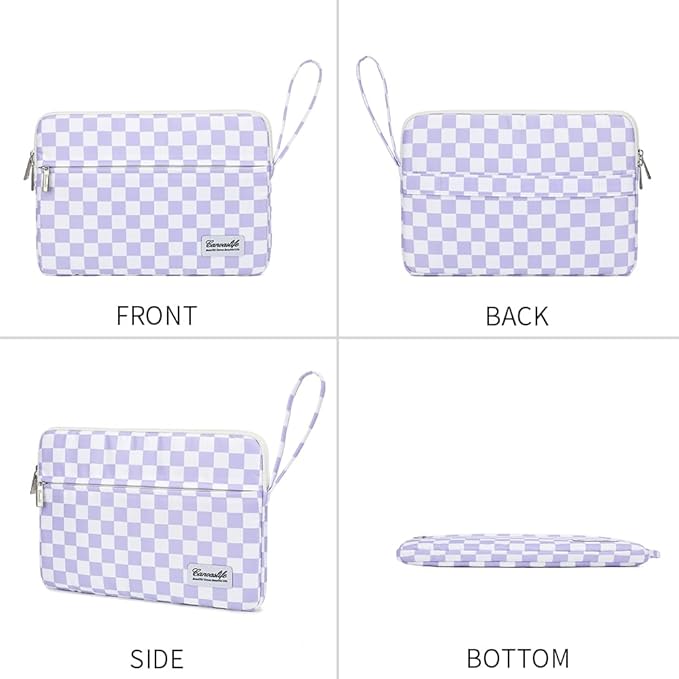15.6-inch Notebook case, Waterproof and Shockproof Protective Computer case, can be Used to Cover Shopping cart Cases. The Notebook is Compatible with Lenovo, ASUS and HP (Purple Checker)