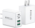 USB C Charger Block, 2Pack 40W 4-Port Type C Fast Charging Block Dual PD Power Adapter+QC Plug Double Wall Charger Blocks Multiple USBC Charging Cube for iPhone 17 16 15 14 13 12 11 Pro Max, Samsung