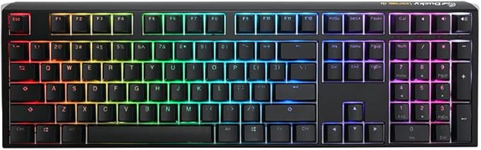Ducky One 3 Black 100% Mechanical Keyboard: Quack Mechanics Dampening, Hot-Swappable Cherry Silent Red Switches, High-Density PBT Doubleshot Keycaps, RGB, US, Black