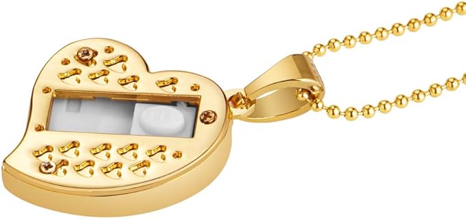 USB Flash Drive, Diamond Heart 8GB / 16GB / 32GB USB2.0 Waterproof USB Memory Stick Date Storage Pendrive Thumb Drives (16GB, Gold Heart)