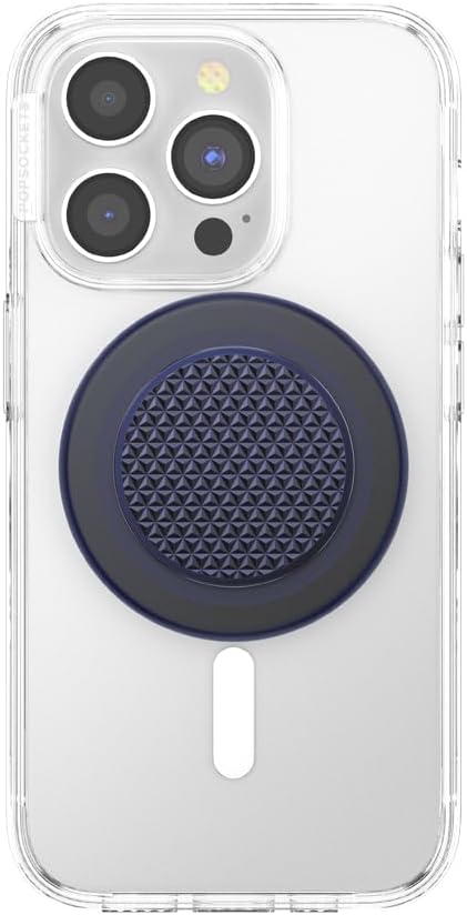 PopSockets Phone Grip for MagSafe, Magnetic Holder, Phone Stand - Alum Triangle Knurled French Navy