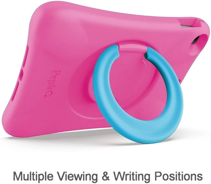 Kids Case for iPad, Shockproof Cover for 9.7” iPad 6th/5th Generation (2018/2017) / iPad Air 2 / iPad Air, Lightweight Full Body Protective Case with Foldable Handle/Stand (Pink+Blue)