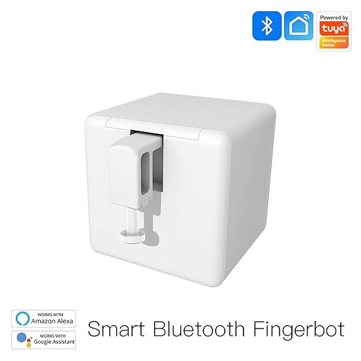 Smart Switch Button Pusher: Bluetooth Fingerbot, Smart Life Tuya App or Timer Control, No Wiring, Switch Bot Button Pusher for Light Doorbell Coffee Maker Fan (White)