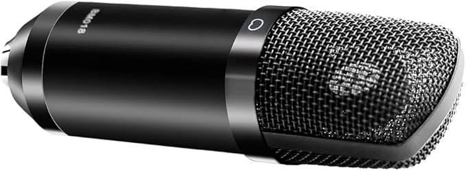 SUUNTOK XLR Condenser Microphone Recording Microphone for PC Computer Home Studio Cardioid Podcast Mic Kit for Streaming, ASMR, YouTube, Voice-Over, Gaming, Vocal (Black)
