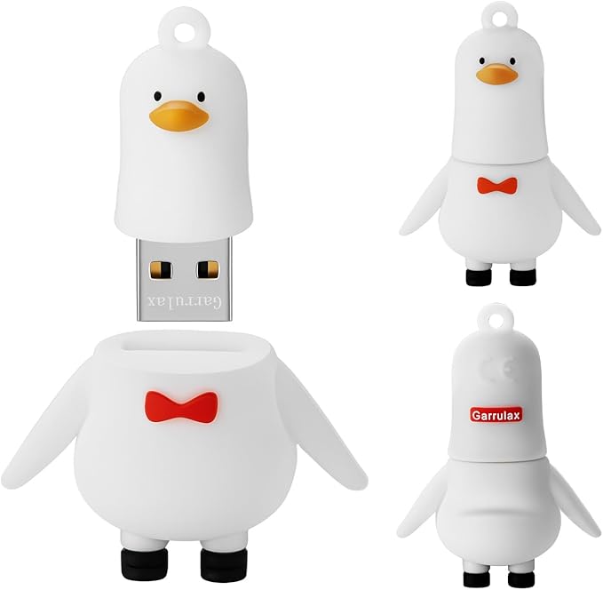 USB Flash Drives, 16GB/32GB/64GB/128GB Silicone USB2.0 High Speed Thumb Memory Stick Pen Date Storage Pendrive U Disk (Cute Goose, 32GB)