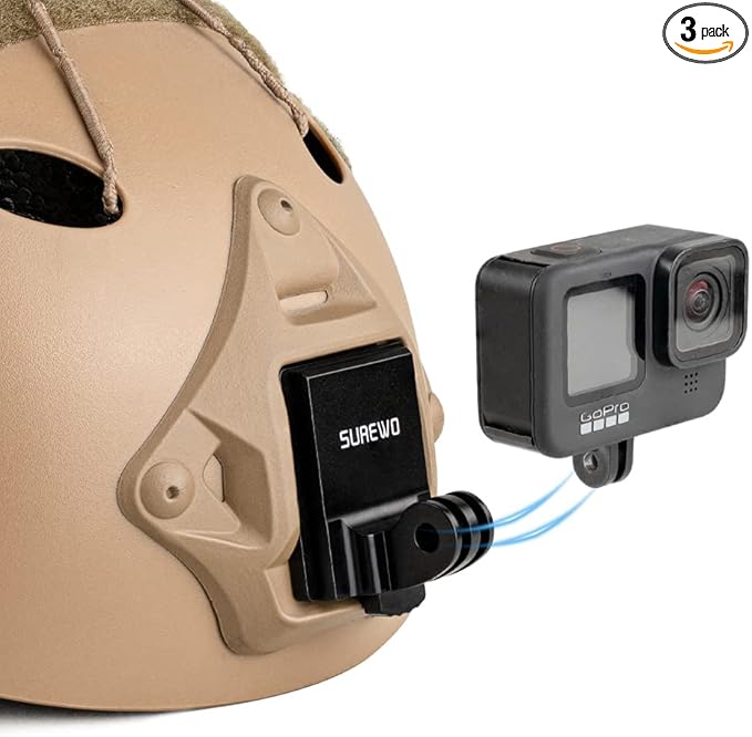 Aluminum NVG Mount Compatible with GoPro Hero 13/12/11/10/9/8/7/6/5 Black, Tactical Helmet NVG Mount Compatible with DJI Osmo Action 5 pro/4/3/2,Insta360 ONE R/Crosstour and Most Action Cameras