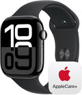 Apple Watch Series 10 [GPS + Cellular 46mm] with Jet Black Aluminium Case with Black Sport Band - M/L. Fitness Tracker, ECG App, Always-On Retina Display, Water Resistant with AppleCare+ (2 Years)