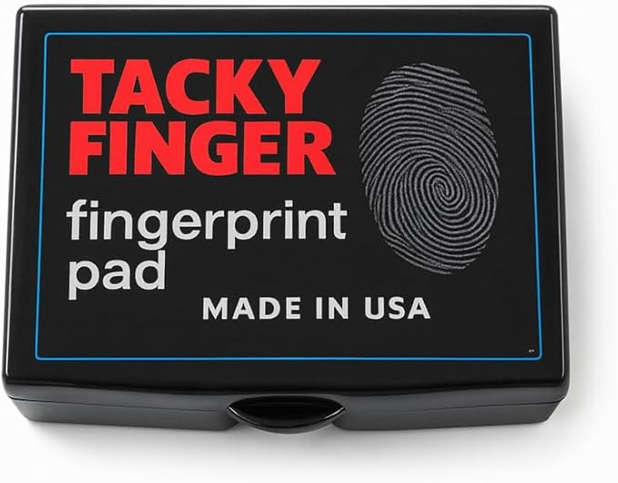 Inkless Fingerprint Pad – Black (12-Pack), Quick-Dry No-Mess Thumbprint Ink Pad for Notary Public and ID Verification, Non-Toxic & Reusable