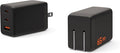 URBAN ARMOR GEAR UAG SRG 65W GaN 3-Port Wall Charger - USB USB-C Multiport Foldable Compact Travel PD 3.0 Quick Charging Power Adapter for Smartphone & Tablet, Black