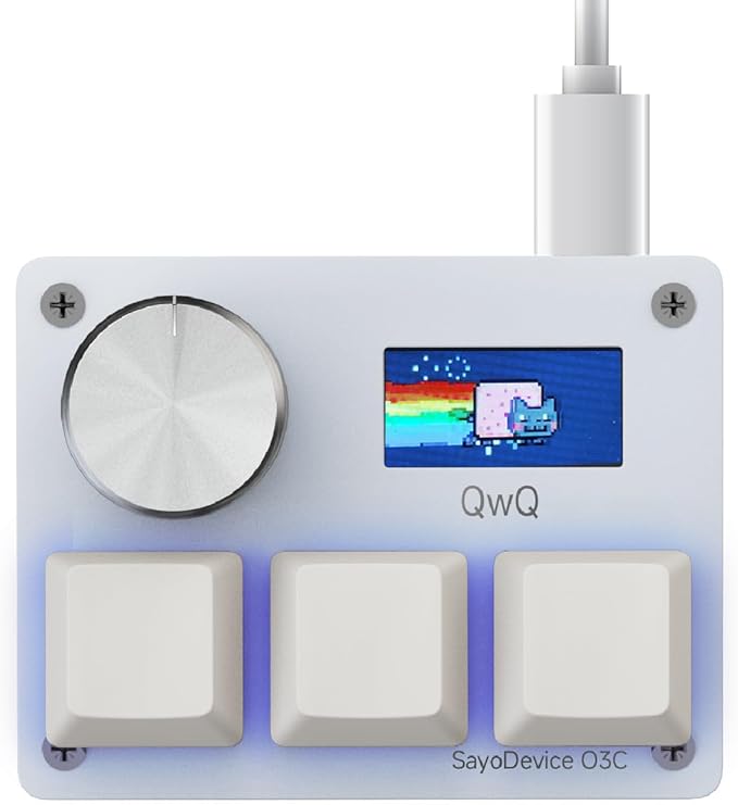 O3C Rapid Trigger Hall Effect Keyboard Suitable for OSU and Geometry DashRhythm Game Macro Keypad with Magnetic Linear Switches (White, Outemu Pink Switch)