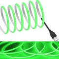 MDee】USB COB Tape Light LED Strip 3.28ft/1m- Flexible 5mm Hidden DC 5V LED Tape with 320 LEDs/m for Green Lighting. Cuttable, Shapeable, USB Powered. Ideal for Kitchen, Office Decor