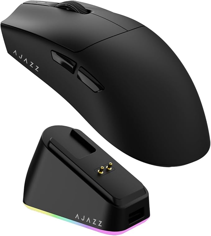 AJ139P V3 MC Wireless Gaming Mouse 2.4G Wired/Bluetooth | RGB Magnetic Charging Dock | Lightweight Design | 24K DPI | 800mAh Battery | PAW3311 Sensor | 5 Programmable Buttons, Compatible with PC/Mac