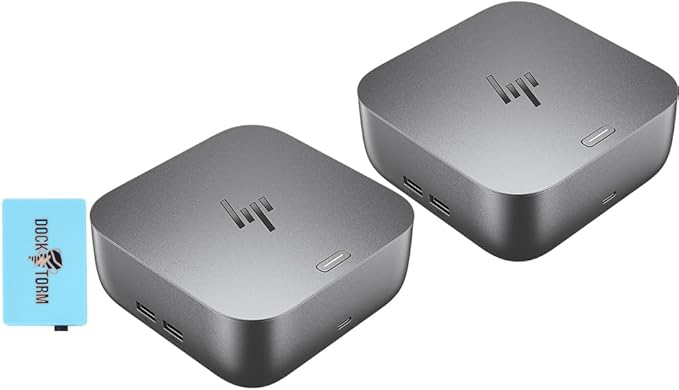 HP 180W G6 Thunderbolt 4 Ultra Dock Port Replicator Bundle w/DKZ Hub (Universal Thunderbolt/USB-C Docking Station, Single Cable for Charging, Data Transfers to Any Brand Laptop) 9X481UT#ABA (2-Pack)