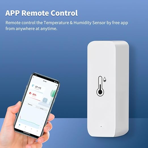 WiFi Temperature Humidity Sensor,Tuya Wireless Temperature Humidity Monitor with App Alert, High Precision Indoor Thermometer with Smart Life App, No Hub Required, Compatible with Alexa (4)