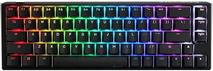 Ducky One 3 SF 65% Mechanical Keyboard: Quack Mechanics Dampening, Hot-Swappable Cherry MX Red Switches, High-Density PBT Tripleshot Keycaps, RGB, US, Black
