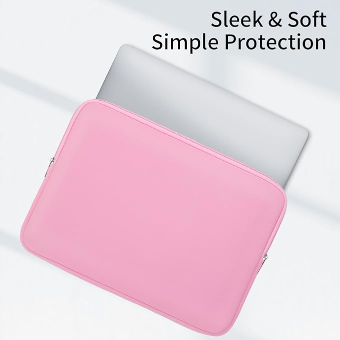 RAINYEAR 15 Inch Laptop Sleeve 15" Protective Soft Case Padded Cover Carrying Bag Specially Compatible with 15.4" MacBook Pro/Air A3448 A3241 A2941 A3114 A1938 A1707 A1990 (Pink, Upgraded Version)