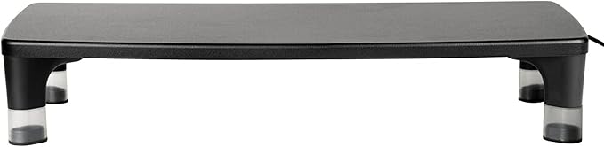 3M Adjustable Monitor Stand with 4-Port USB Hub, Black, Great for Computer Monitors, Laptops, TVs, Speakers, Printers and More
