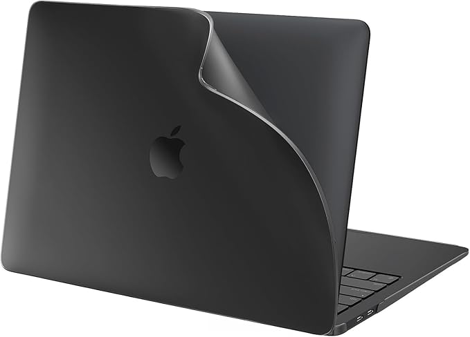 BlueSwan for MacBook Air 13.3 inch Case, 2020-2018 M1 A2337 A2179 A1932, Anti-Scratch Flexible Protective Laptop Cover with Grippy Matte Texture, Slim and Easy Installation, Frosted Black