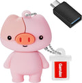 USB Flash Drives, 16GB/32GB/64GB/128GB Silicone USB2.0 High Speed Thumb Memory Stick Pen Date Storage Pendrive U Disk (Piggy, 64GB)