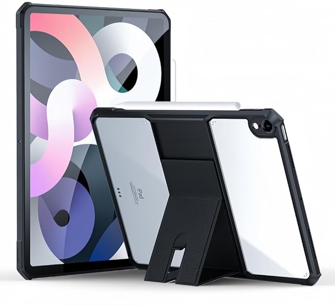 Clear Case for iPad Air 11 Inch (M4/M3/M2) 2026/2025/2024, iPad Air 5th/4th Generation 10.9" 2022/2020 Case with Stand Transparent Back Cover Kickstand Slim Light Drop Safe