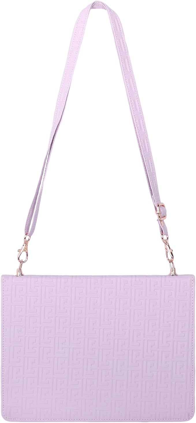 Handbag Case for iPad 11th Gen A16 2025/10th Gen 2022 10.9-inch, Techcircle Elegant Crossbody Folio Stand Wallet Case with Pencil Holder, Card Slots, Hand Strap, Shoulder Strap, Lavender